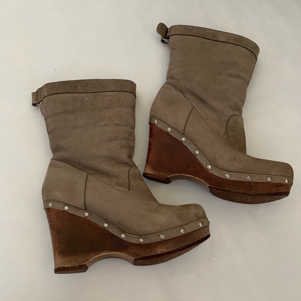 UGG leather studded heeled boots
